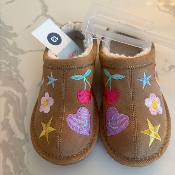 Cat & Jack Kids' Nola Chestnut Slip-On Shoes with Colorful Embroidery - Picture 2 of 4